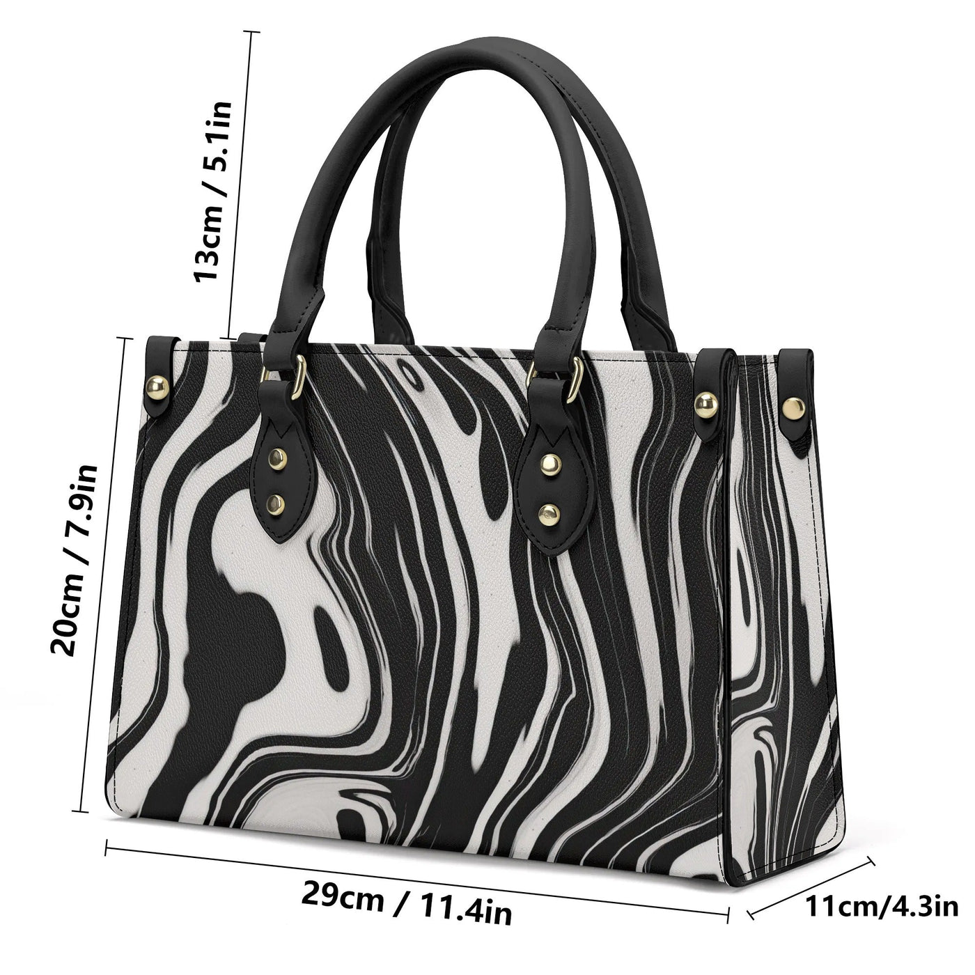 Suminagashi Art Style Wavy Flow Elegant Ink Pattern Luxury PU Handbag