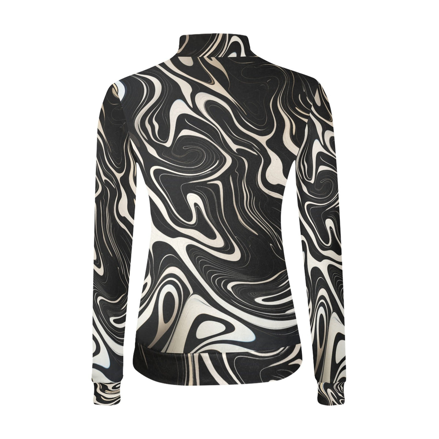 Suminagashi Tattoo Art Style Mock Neck Sweater