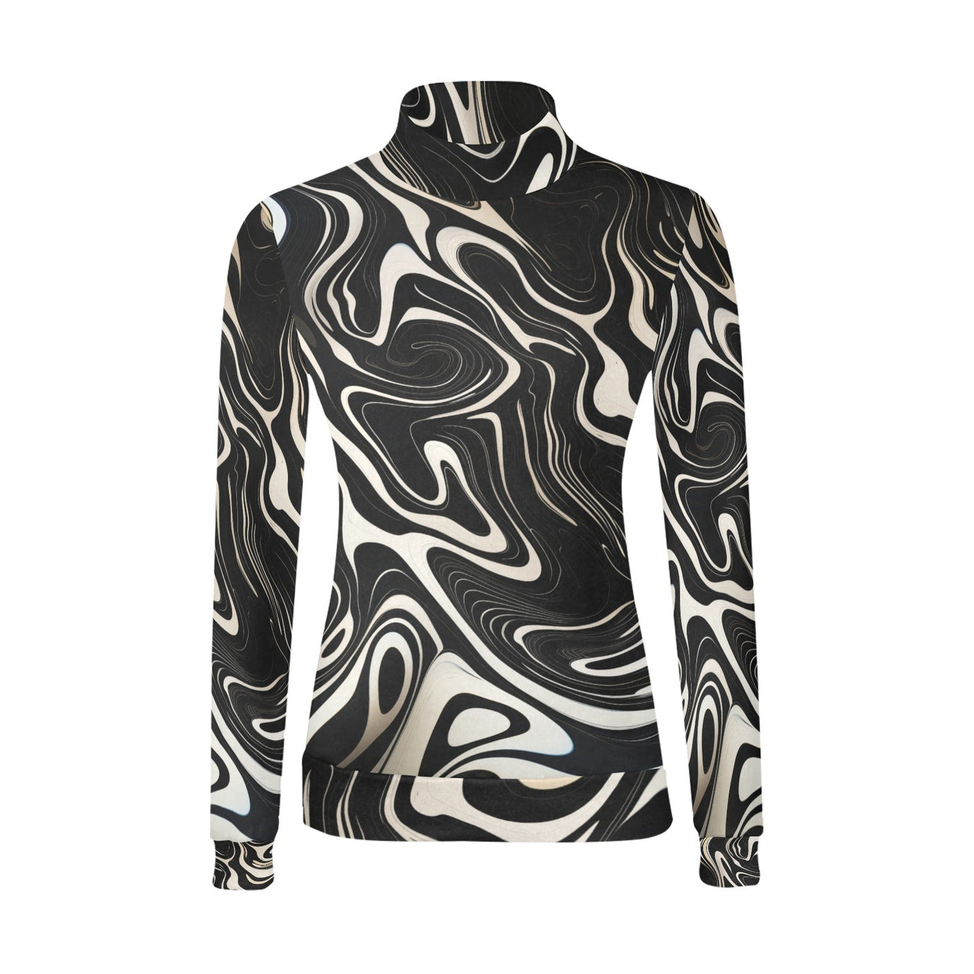 Suminagashi Tattoo Art Style Mock Neck Sweater