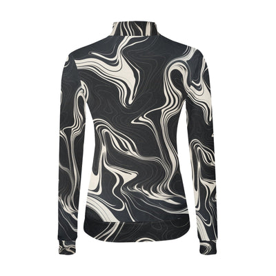 Suminagashi Tattoo Art Style Mock Neck Sweater