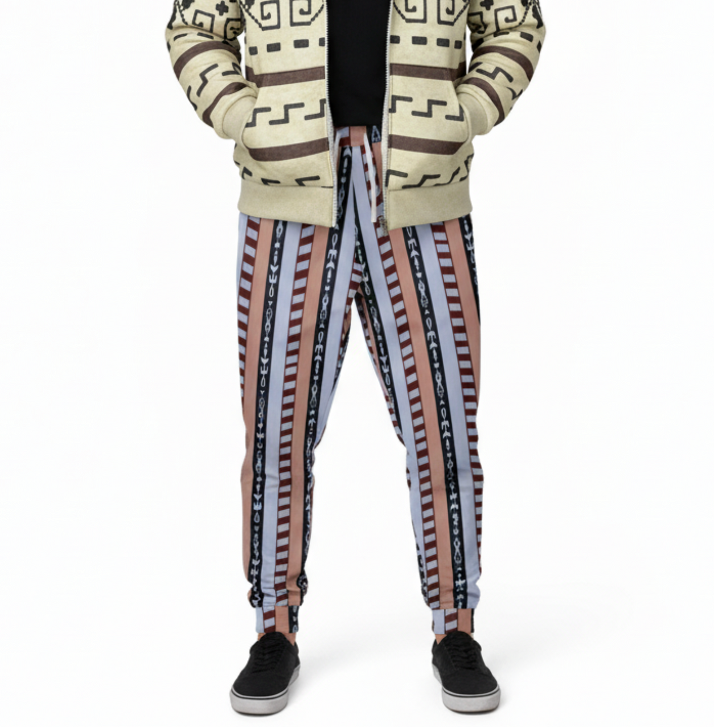 The Dude's Joggers with Iconic Lebowski Pajamas Pattern