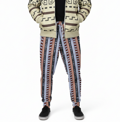 The Dude's Joggers with Iconic Lebowski Pajamas Pattern