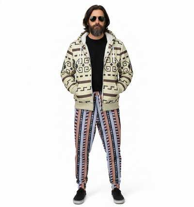 The Dude's Joggers with Iconic Lebowski Pajamas Pattern