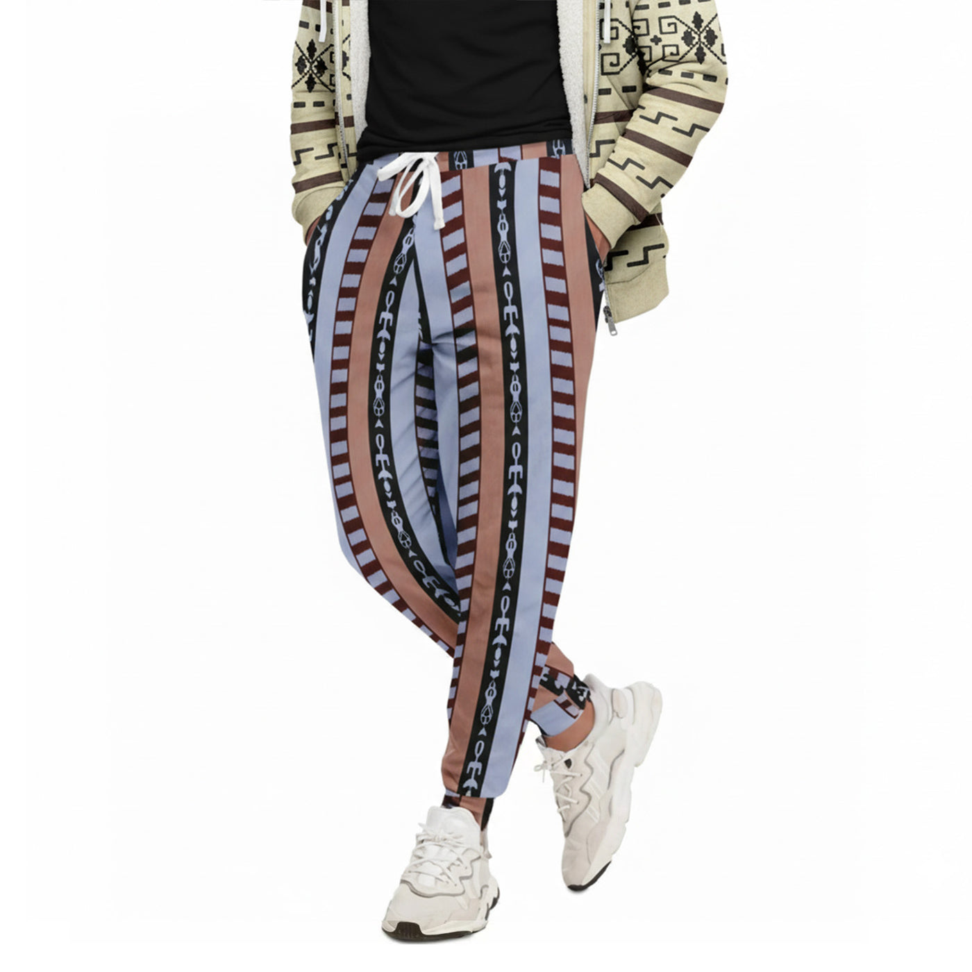 The Dude's Joggers with Iconic Lebowski Pajamas Pattern