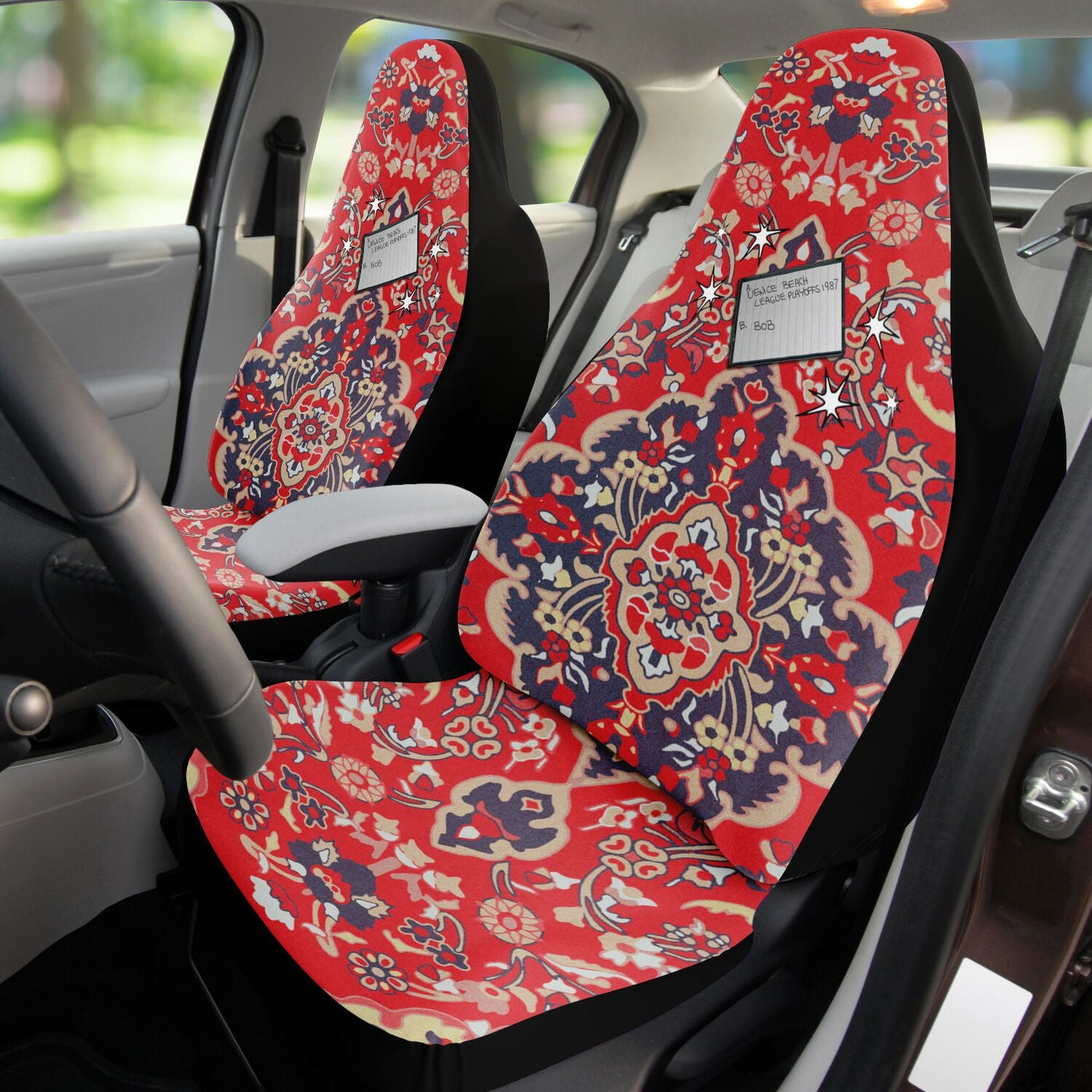 The Dude's Rug With Lebowski Bowling Tape Car Seat Covers