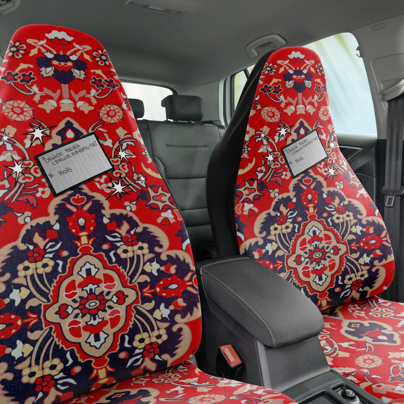 The Dude's Rug With Lebowski Bowling Tape Car Seat Covers