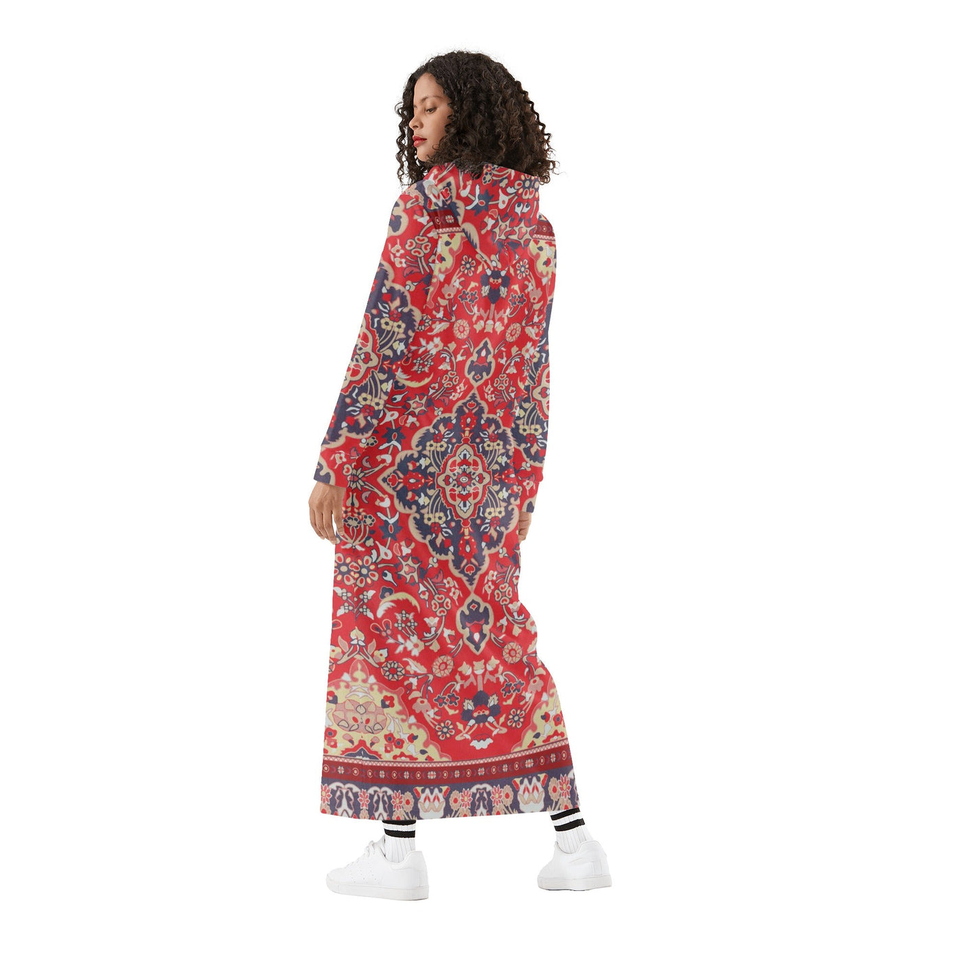 The Dude's Rug with Bowling Tape | Lebowski Long Length Hoodie Dress