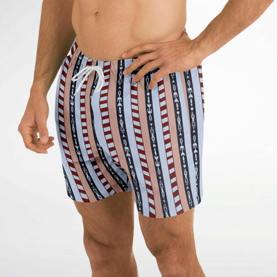 The Dude's Swim Shorts with Iconic Lebowski Pajamas Pattern