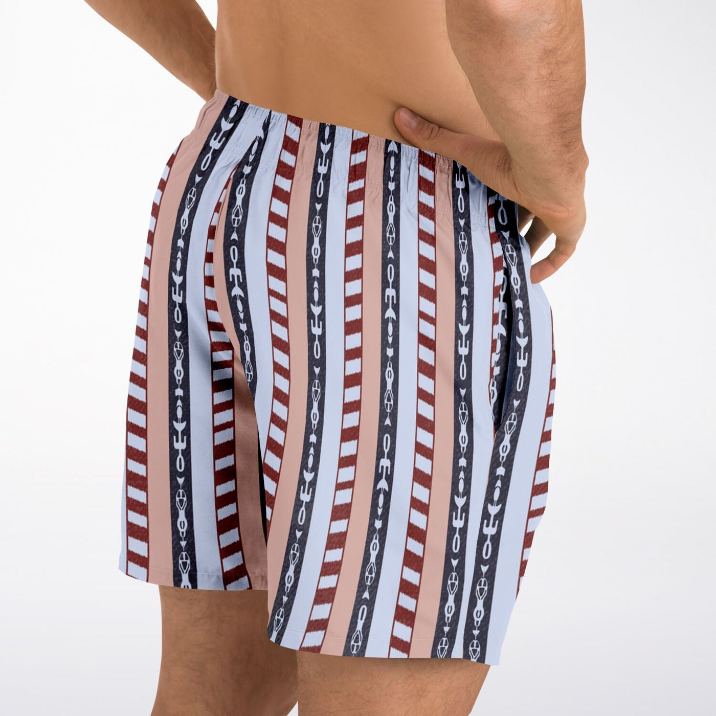 The Dude's Swim Shorts with Iconic Lebowski Pajamas Pattern
