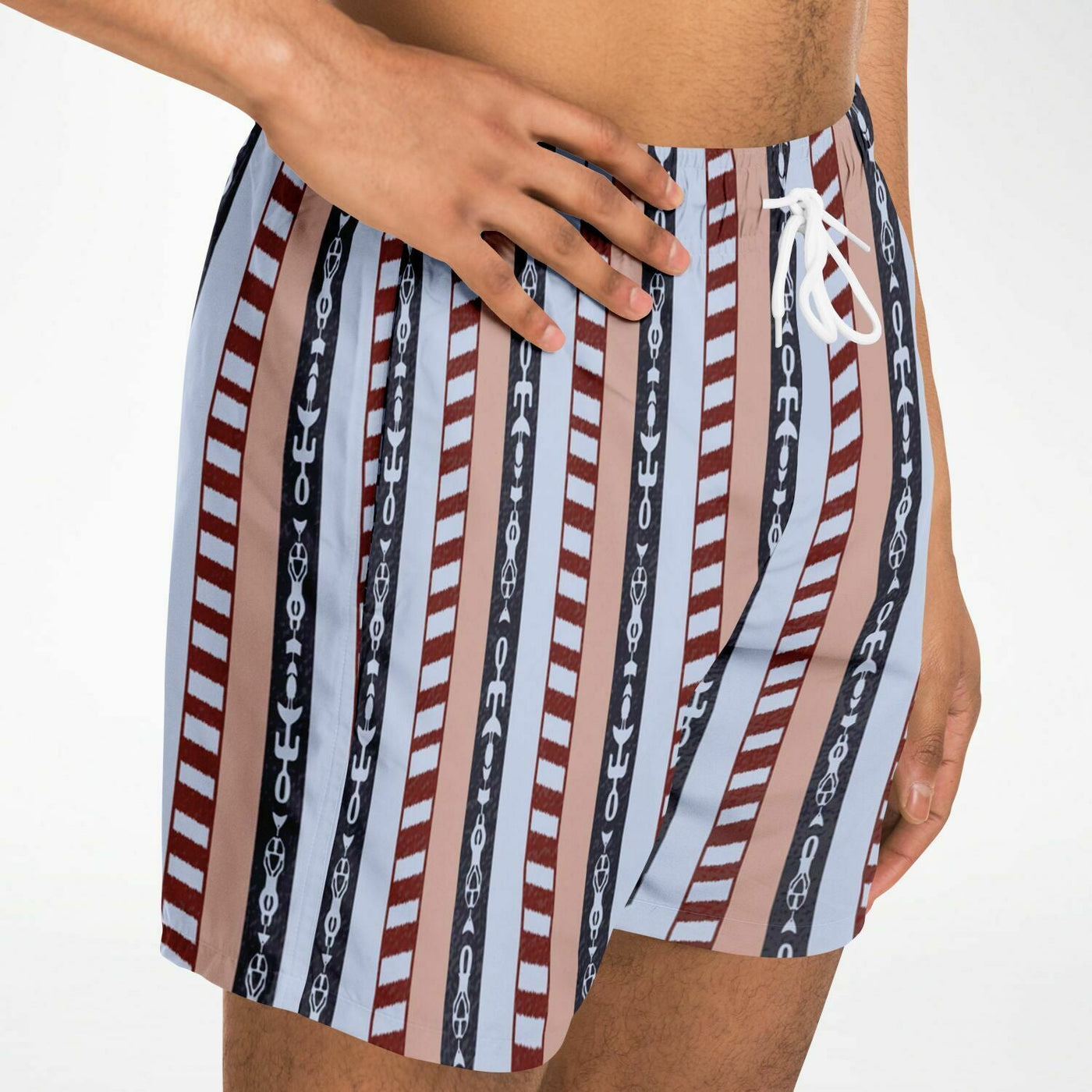 The Dude's Swim Shorts with Iconic Lebowski Pajamas Pattern