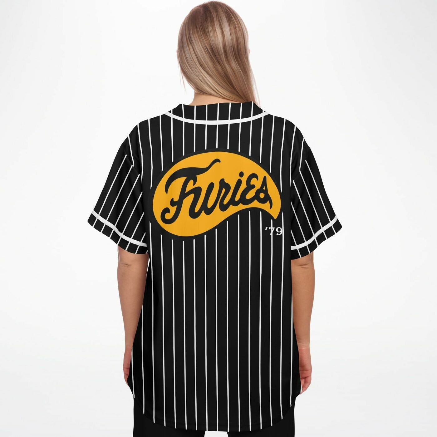 The Furies Baseball Jersey - The Warriors Riverside Gang (Black Striped Pattern)