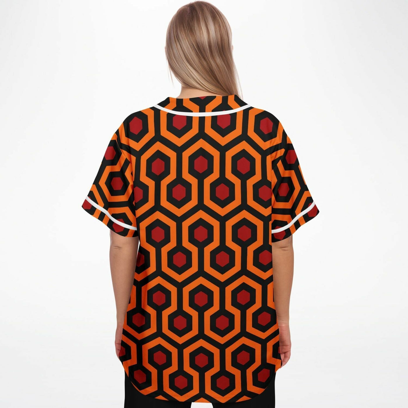 The Shining Baseball Jersey with Overlook Hotel Carpet Pattern