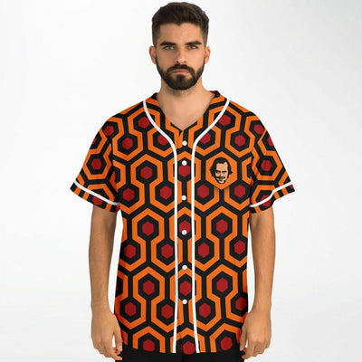 The Shining Baseball Jersey with Overlook Hotel Carpet Pattern