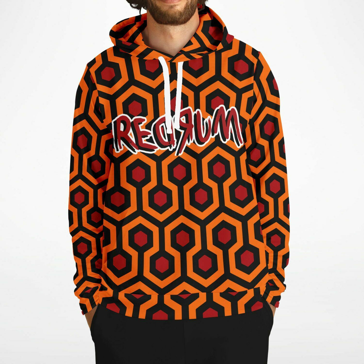 The Shining Hoodie Redrum 237 with Overlook Hotel Carpet Pattern