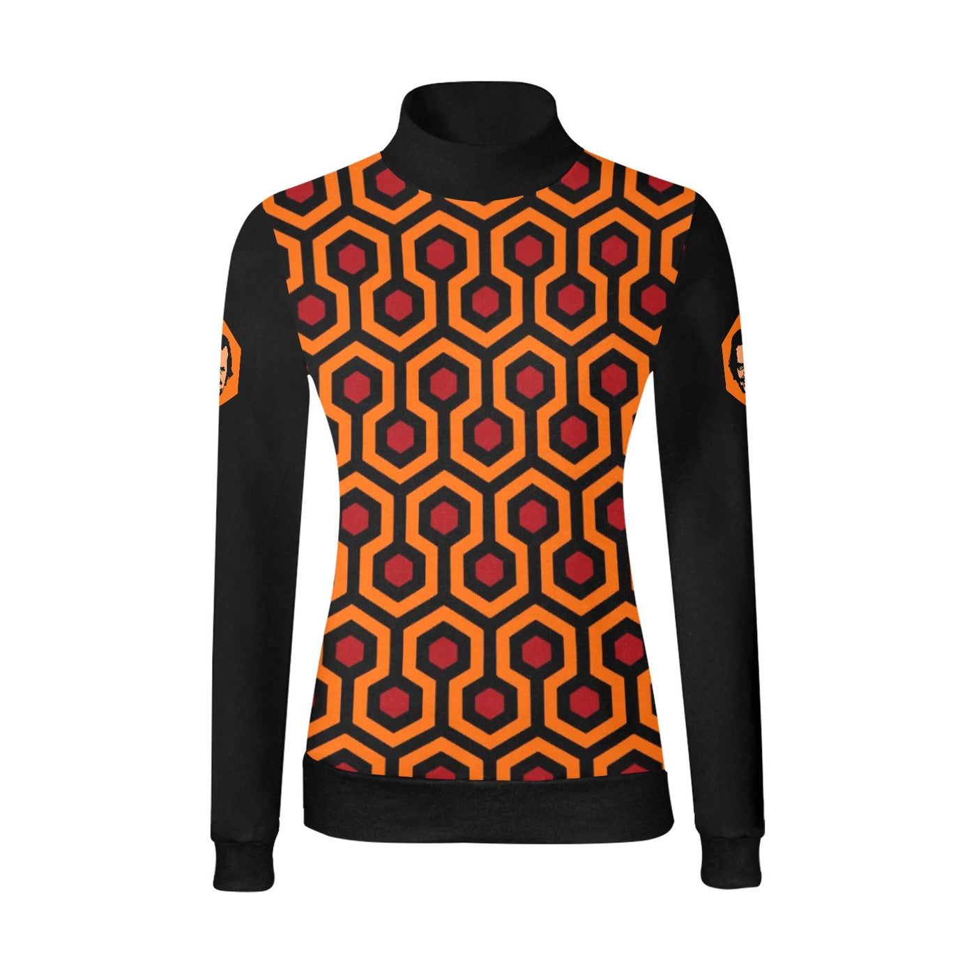 The Shining Overlook Pattern Mock Neck Sweater