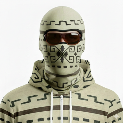 The Dude Lebowski Cardigan Pattern Balaclava Face Mask with sunglasses