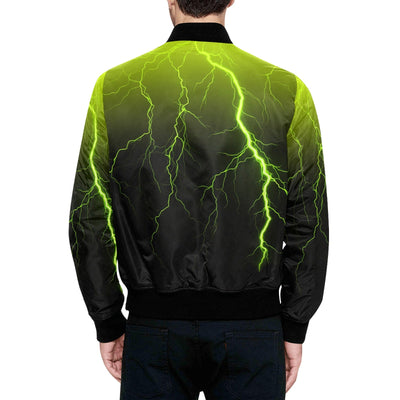 Thunderstorm Neon Green Quilted Bomber Jacket