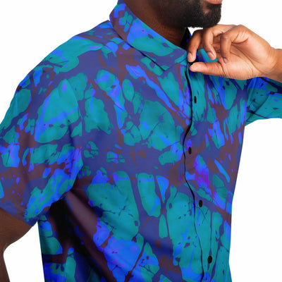 Tie-Dye Effect Shirt Coral Blue
