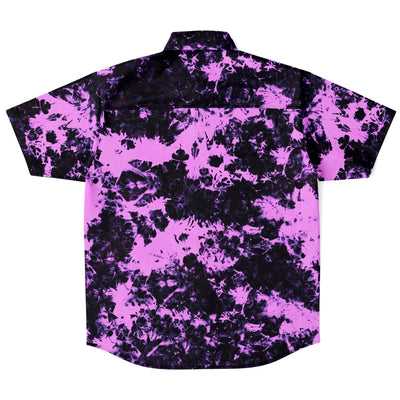 Tie-Dye Effect Short Sleeves Shirt Black & Pink | Retro Pop Fashion Shirt