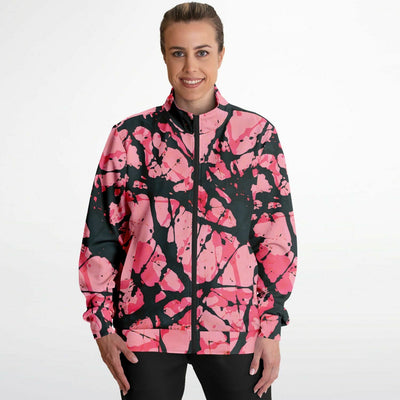 Tie-Dye Effect Track Jacket Pink Back