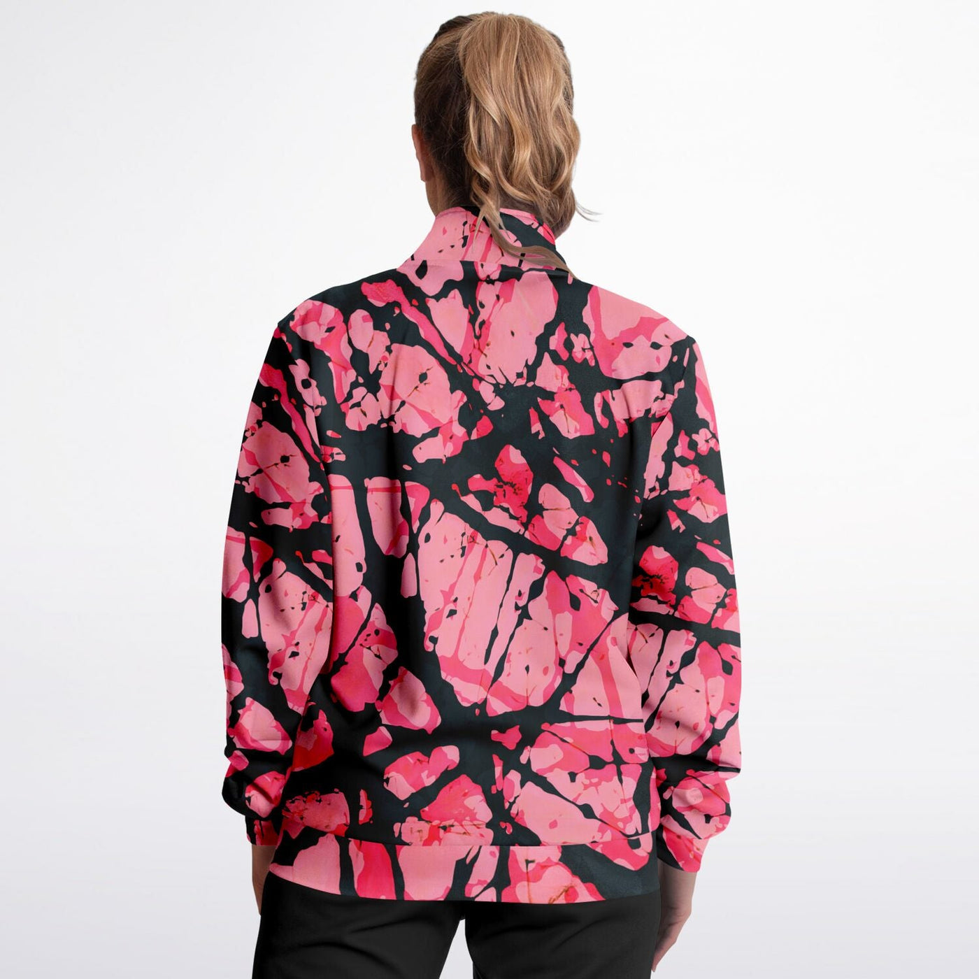 Tie-Dye Effect Track Jacket Pink Back