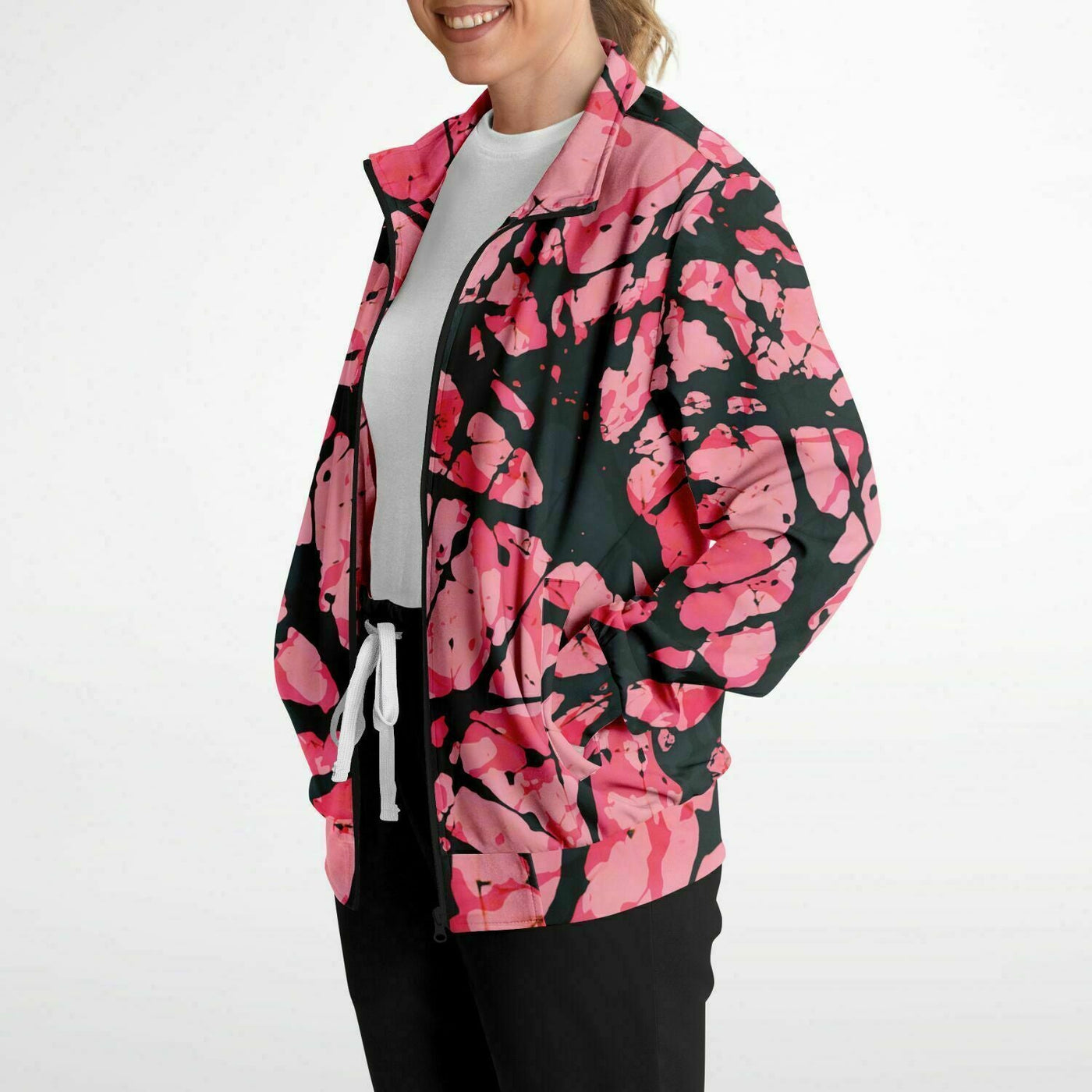 Tie-Dye Effect Track Jacket Pink Back