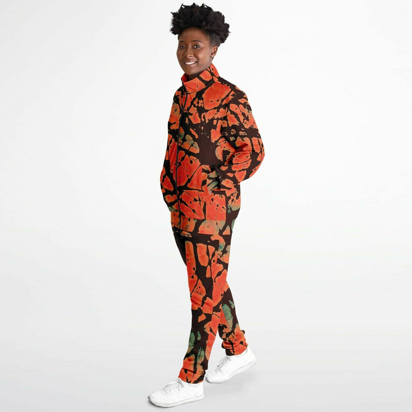 Tie-Dye Effect Tracksuit Jacket Orange Back