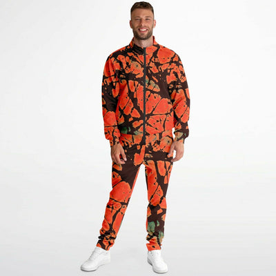 Tie-Dye Effect Tracksuit Jacket Orange Back