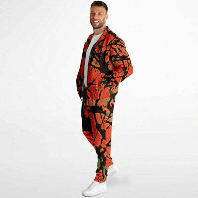 Tie-Dye Effect Tracksuit Jacket Orange Back