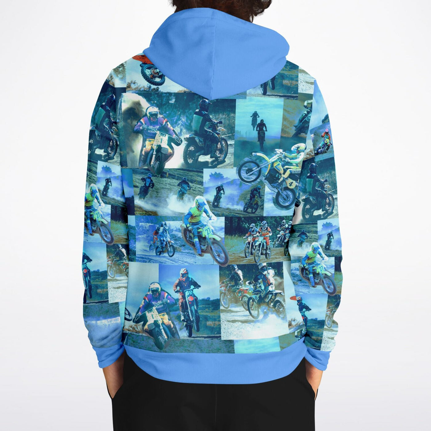 Tyler Durden Hoodie with Motorcycle Collage - Fight Club Fashion