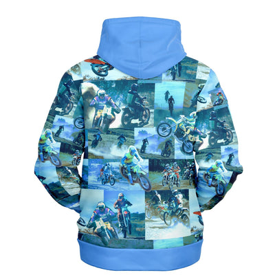 Tyler Durden Hoodie with Motorcycle Collage - Fight Club Fashion