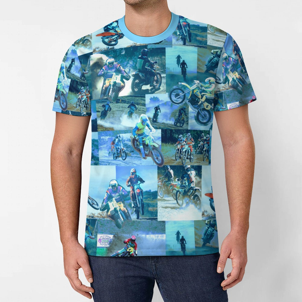 Tyler Durden Motorcycle Collage T-shirt Icy silk - Fight Club Inspired