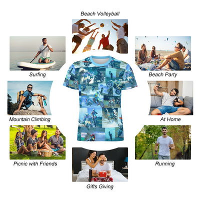 Tyler Durden Motorcycle Collage T-shirt Icy silk - Fight Club Inspired