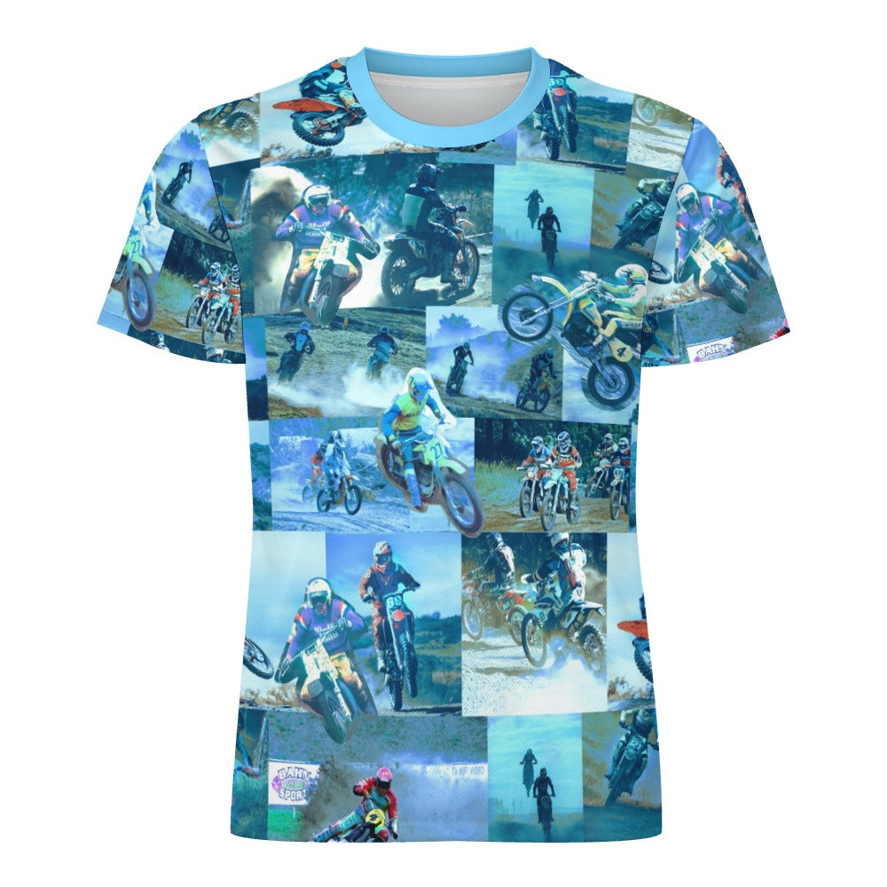 Tyler Durden Motorcycle Collage T-shirt Icy silk - Fight Club Inspired