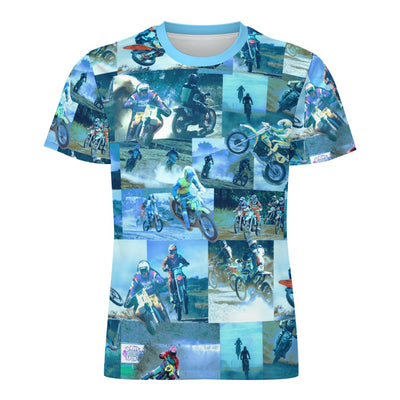 Tyler Durden Motorcycle Collage T-shirt Icy silk - Fight Club Inspired