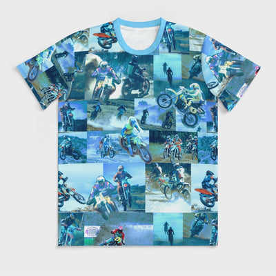 Tyler Durden Motorcycle Collage T-shirt Icy silk - Fight Club Inspired