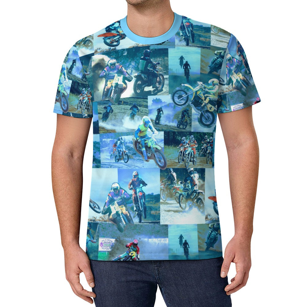 Tyler Durden Motorcycle Collage T-shirt Icy silk - Fight Club Inspired
