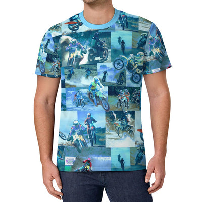 Tyler Durden Motorcycle Collage T-shirt Icy silk - Fight Club Inspired