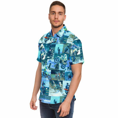 Tyler Durden Shirt with Motorcycle Collage - Fight Club Fashion