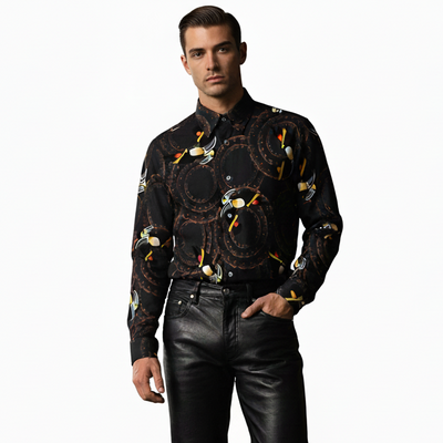 Tyler Durden Toucan Shirt – Fight Club Pattern (Dark Version)