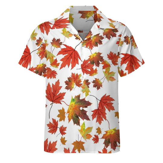 maple leaf dress shirt Rails Brown Japanese Maple Leaf Print Short Sleeve Button Up Shirt   Taelor.Style