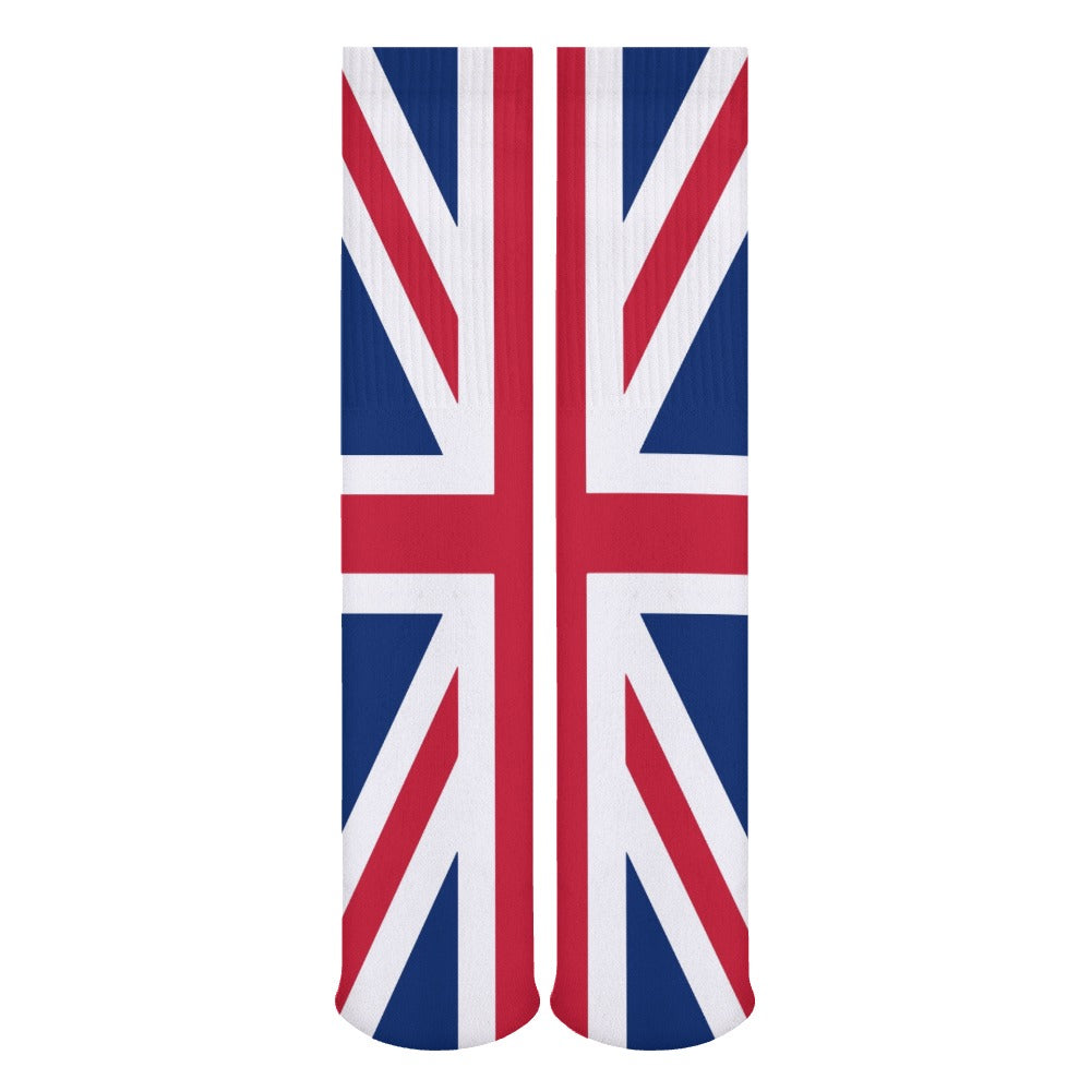 🇬🇧 Union Jack British Flag Crew Socks – 5 Pairs (One Size)