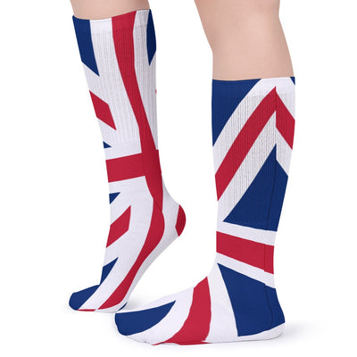 🇬🇧 Union Jack British Flag Crew Socks – 5 Pairs (One Size)