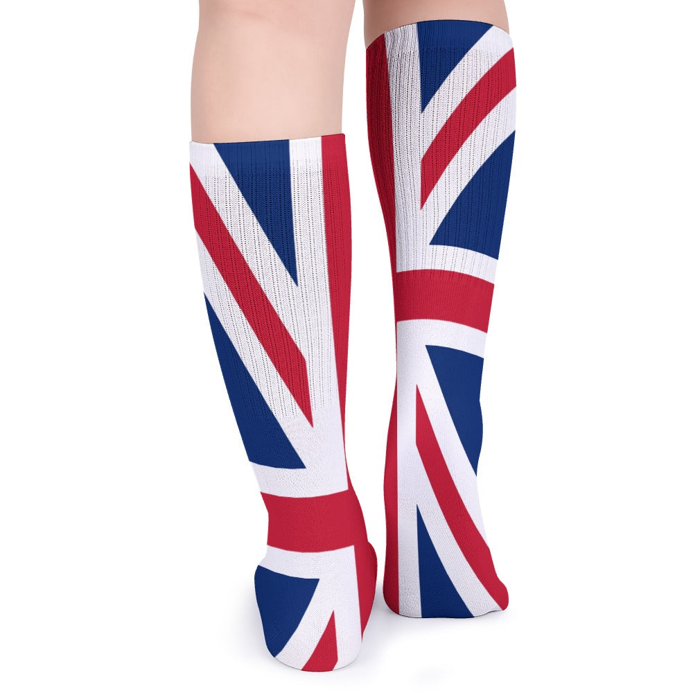🇬🇧 Union Jack British Flag Crew Socks – 5 Pairs (One Size)