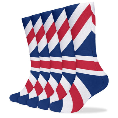 🇬🇧 Union Jack British Flag Crew Socks – 5 Pairs (One Size)