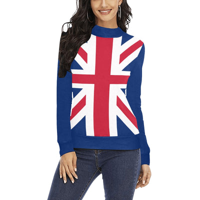 Union Jack British Flag Mock Neck Sweater