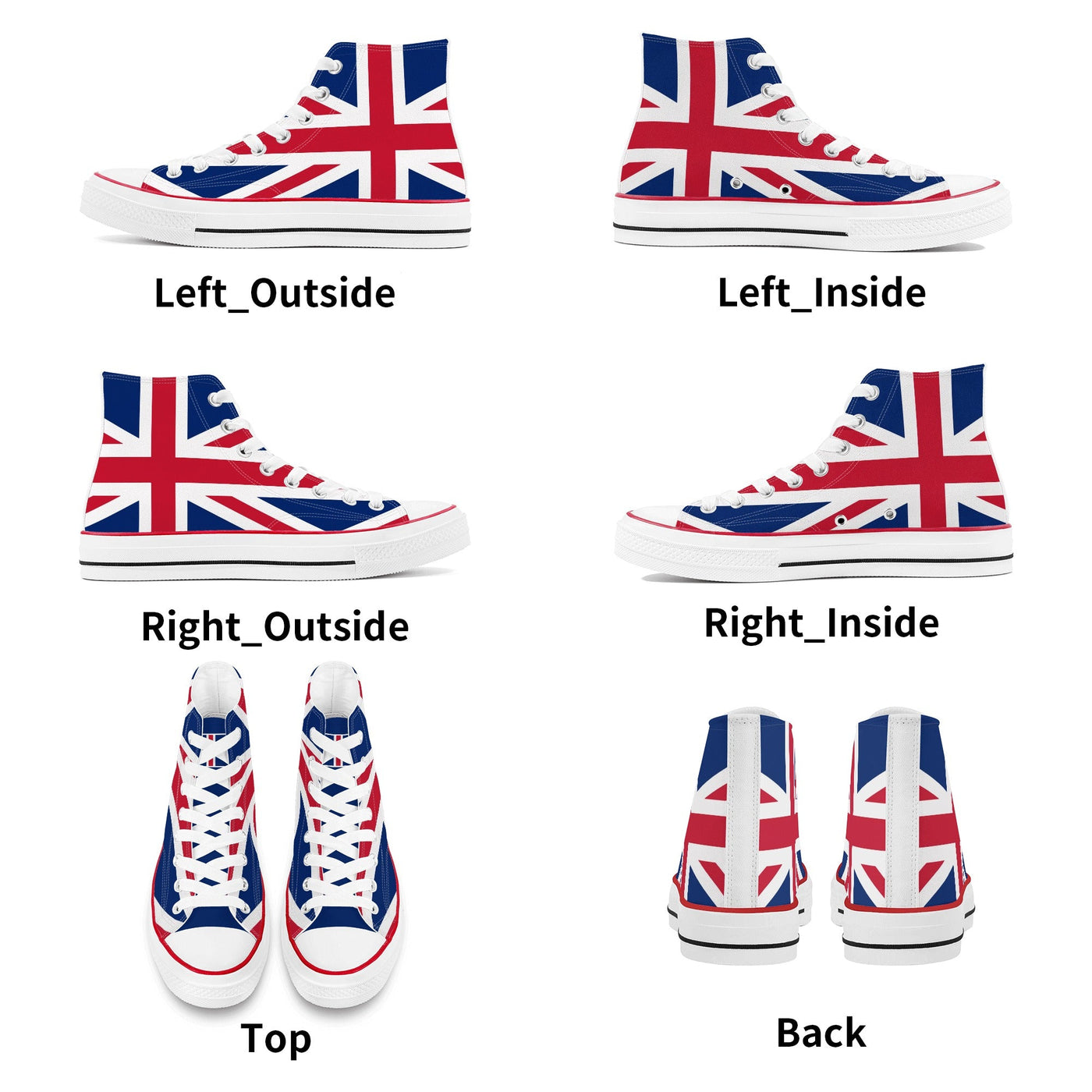 Union Jack British Flag | Punk Rock High Top Canvas Sneakers (Women's Sizes)