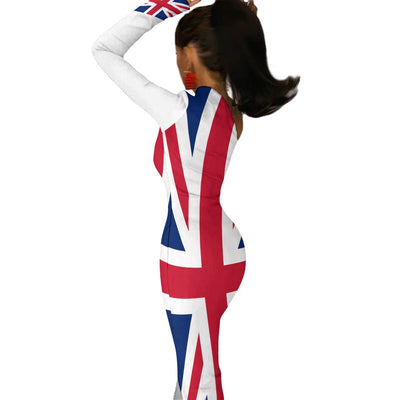 Union Jack One-Shoulder Maxi Dress – UK Flag Party Gown