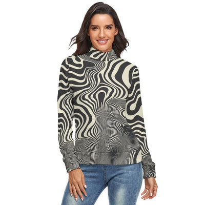 Wavy Modern Bauhaus Turtleneck Sweater