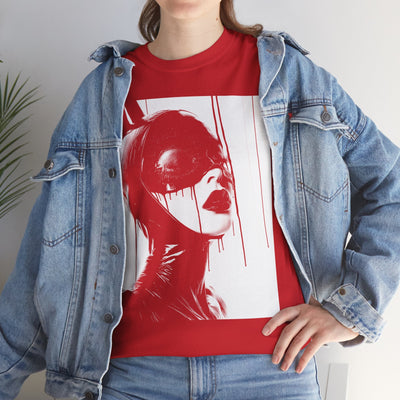 Wicked Girl with Latex Catwoman Hood T-Shirt